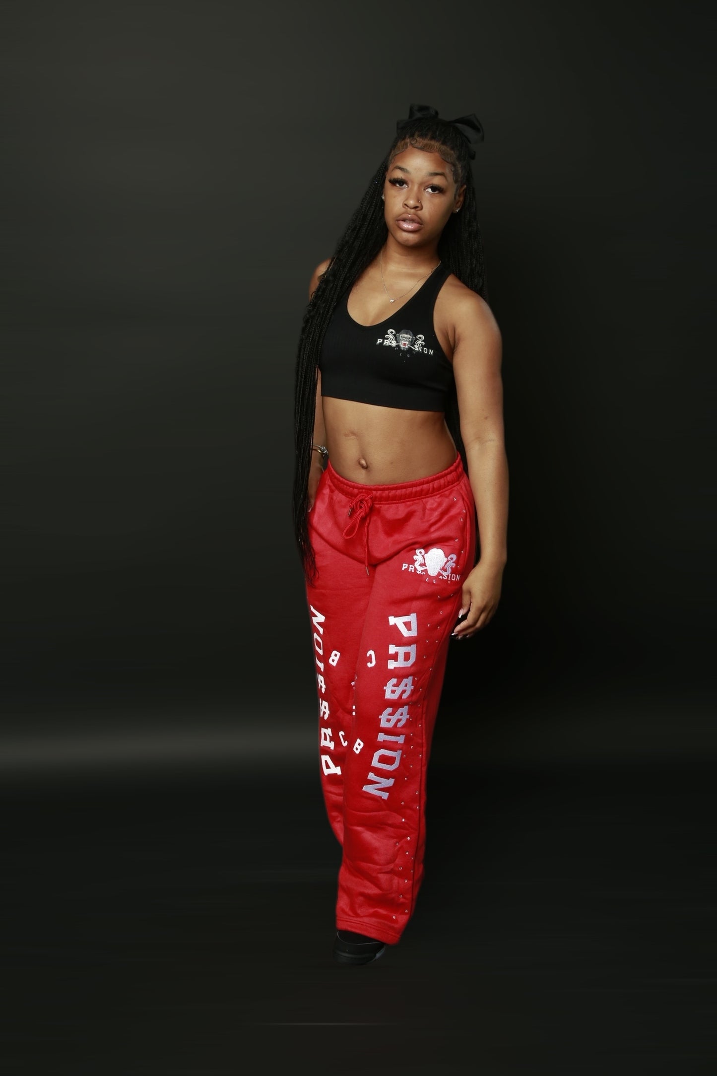 Heavy set rhinestones passion sweatpants