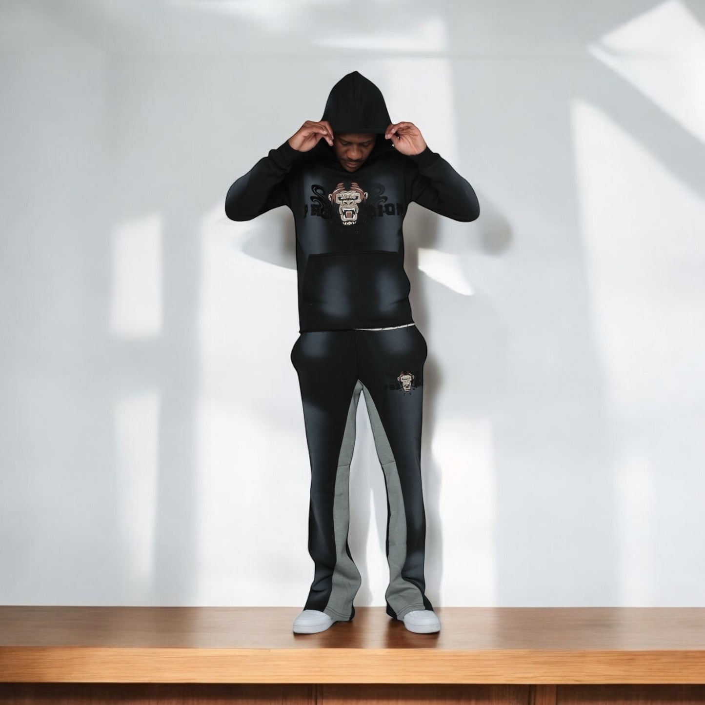 Men’s Flared Sweatsuits Sweatpants and Hoodie Set
