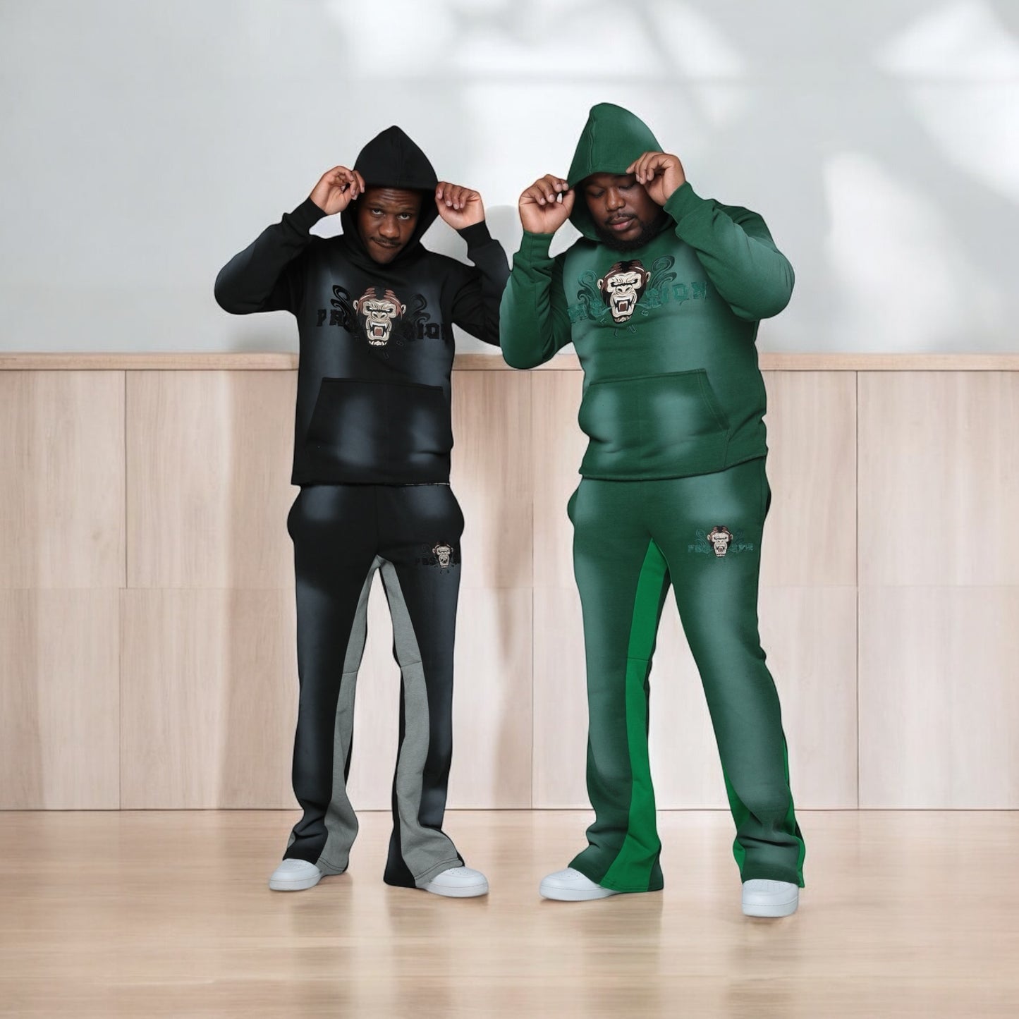 Men’s Flared Sweatsuits Sweatpants and Hoodie Set