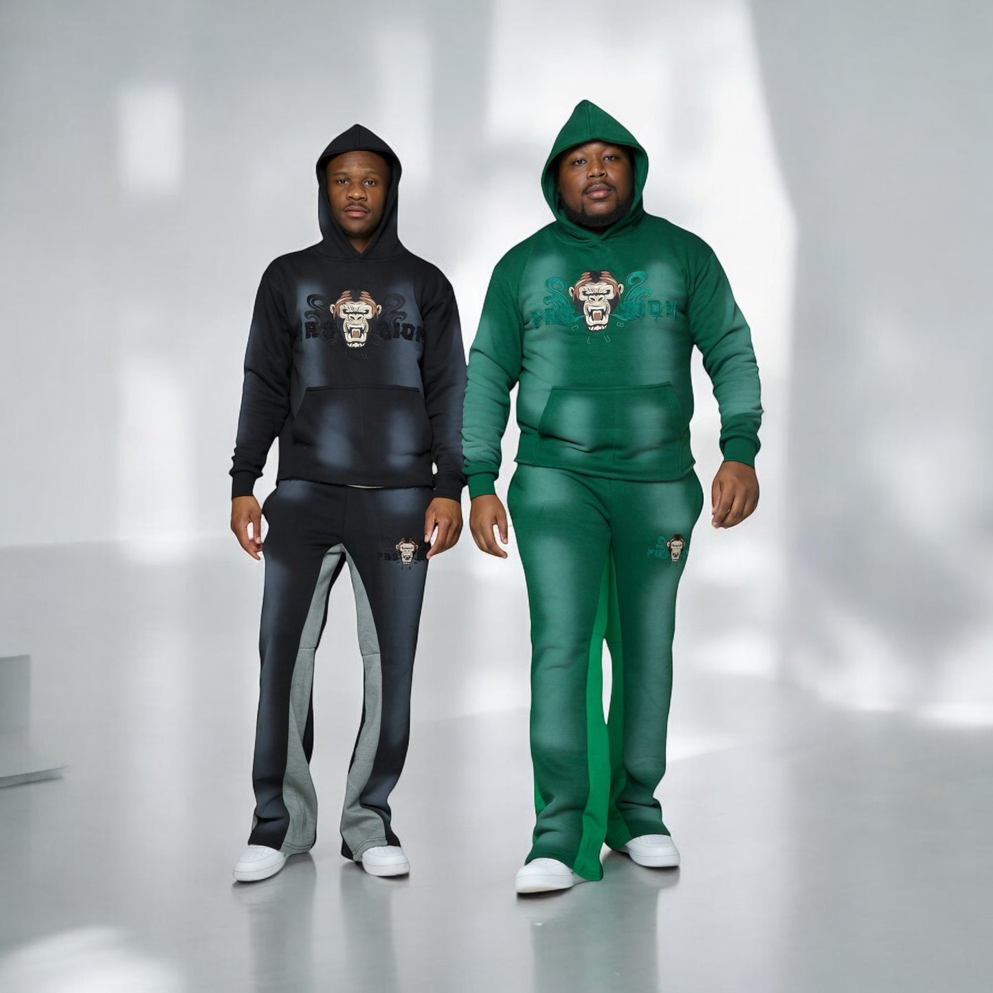 Men’s Flared Sweatsuits Sweatpants and Hoodie Set