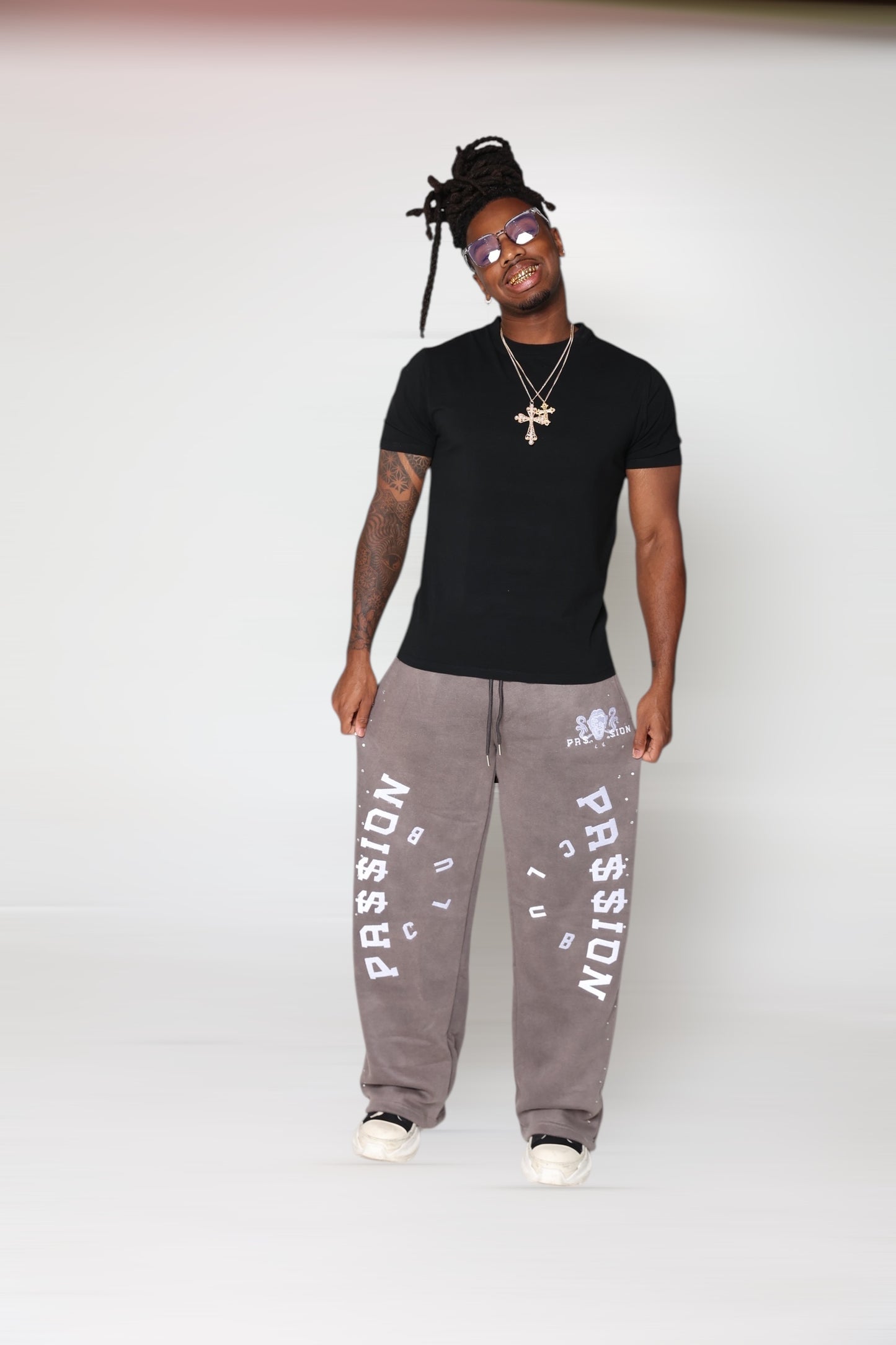 Heavy set rhinestones passion sweatpants