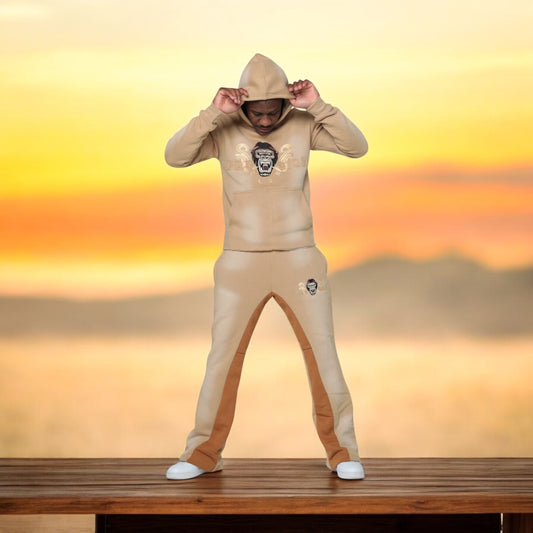 Men’s Flared Sweatsuits Sweatpants and Hoodie Set