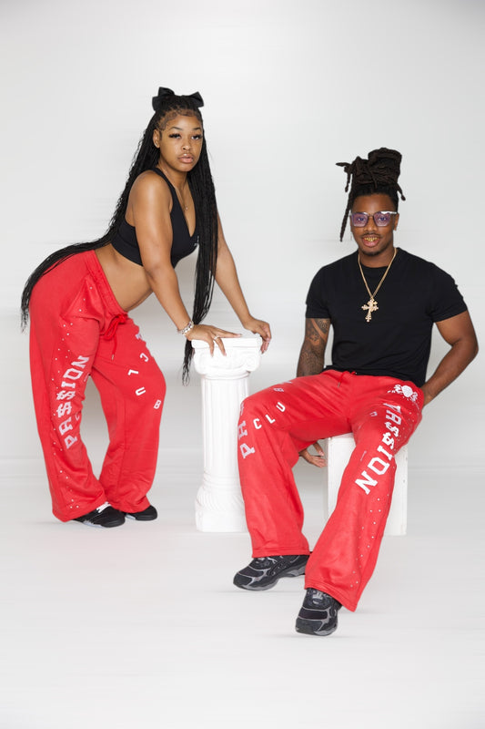 Heavy set rhinestones passion sweatpants